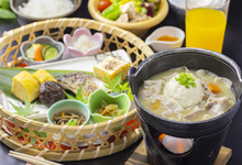用當地產的大豆製作出來的納豆和豆腐等作為特色早餐